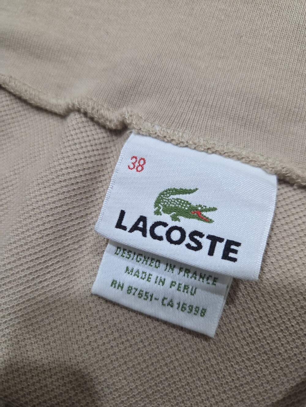 Lacoste Pique Tennis Skirt Beige High Rise A-Line Size 38 / US M - Picture 9 of 13